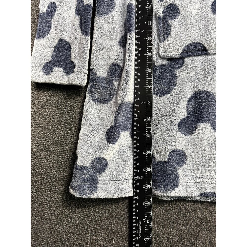 Disney Pullover Hoodie Womens Large Gray Blue Sherpa Faux Fur Mickey Mouse Cozy - Picture 6 of 7